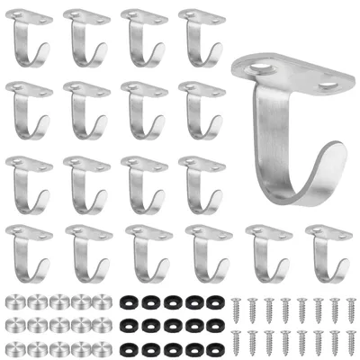 Produktbild von 20 Edelstahl-Deckenhaken, Garderobenhaken, selbstklebende Schlüsselhaken, Wandhaken, Kleiderhaken mit Schrauben für Bad, Küche, Handtücher (silber)