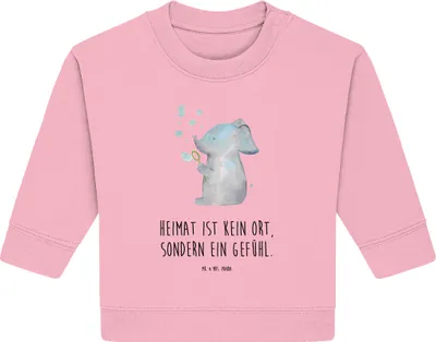 Produktbild von Mr. & Mrs. Panda Organic Baby Pullover Elefant Seifenblasen 6. - 12. Monat - Baumwolle Pink - Geschenk, Liebesspruch, Elefanten, Rüsseltier, Bullover, Lustige Sprüche, Liebe