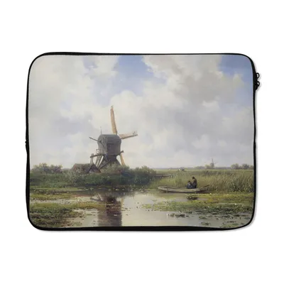 Produktbild von MuchoWow® Laptop Hülle 15 Zoll Mühle - Willem Roelofs - Alte Meister - Kunst Laptoptasche - Laptoptasche - Sleeve - Rundum-Schutz