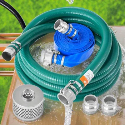 Image de Kit de tuyaux d'aspiration flexibles pour pompes à eau, de 6,1 mètres et 15,24 mètres, en PVC durable