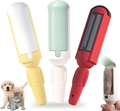 Produktbild von 3 Stück Fusselrolle Tierhaare, Wiederverwendbare Tierhaarentferner Fusselrolle für Katzenhaare und Hundehaare, Fusselbürste Fusselrollen für Tierhaare, geeignet für Fusselbürste Tierhaare auf Sofa