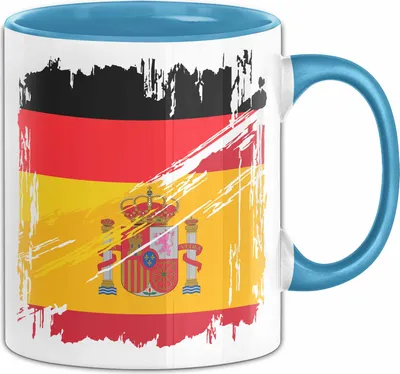 Produktbild von Spanien Deutschland Flagge Halb Deutscher Halb Spanier Fußball Germany 2024 Europa Spain (Blau)