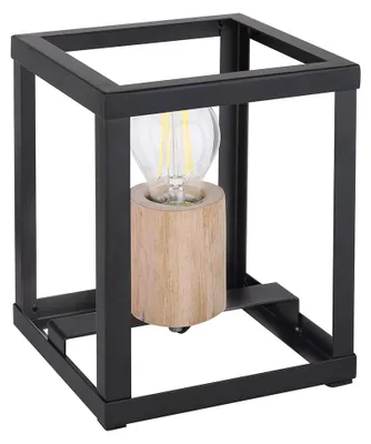 Produktbild von Tischleuchte, Holz, schwarz-matt, natur, Höhe 20 cm