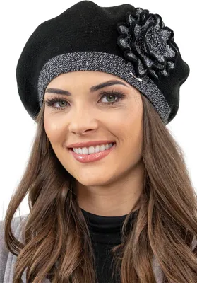 Produktbild von Vivisence damen baskenmütze eleganter wintermütze warm und gemütlich kopfbedeckung an winter und herbst warm dick strickmütze, klassisch mütze für frauen, hergestellt in der eu, schwarz, einheitsgröße