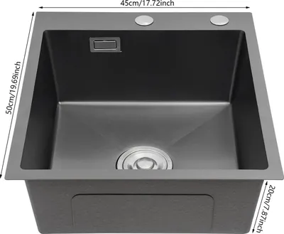 Immagine prodotto di Lavello da cucina, acciaio inox, vasca singola, nero