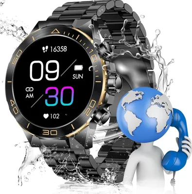 Produktbild von mit Telefonfunktion, 100+ Sportmodi IP68 Smartwatch Herren Wasserdicht, 1.43" AMOLED Fitnessuhr Herren, Schrittzähler/Pulsmesser 400mah