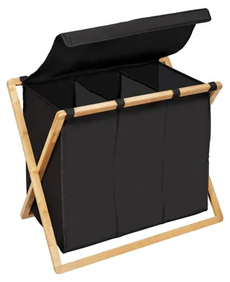 Produktbild von WENKO Bambus Wäschesammler Trio Ecori 69 x 56,5 x 33 cm