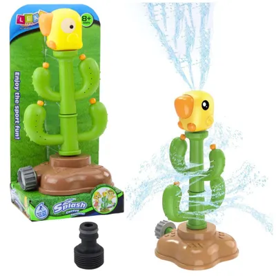 Produktbild von Lean Toys Wasserspielzeug Kaktus Mit Papagei 360° Drehbar Grün