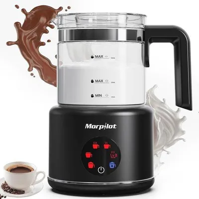 Produktbild von Famanu elektrische Milchaufschäumer - 6-in-1 Funktion für Cappuccino und warme Milch