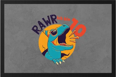 Produktbild von Raw Ich Bin 10 Fußmatte Geschenkidee 10. Geburtstag Humorvoll Sarkastisch Dinosaurier T-Rex Dino