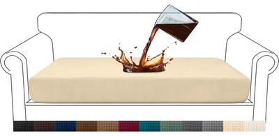 Productafbeelding van Waterdichte, elastische kussenhoes voor een 3-zitsbank, jacquardweefsel, beige kleur