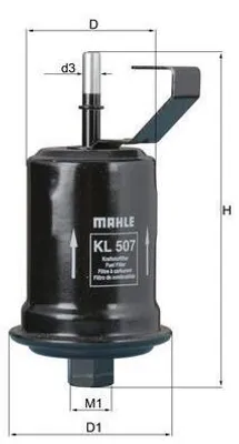 Produktbild von Kraftstofffilter MAHLE KL 507 Leitungsfilter
