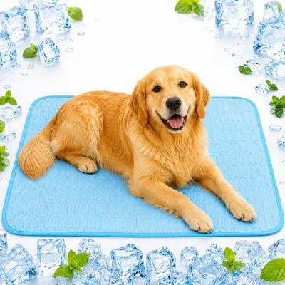 Produktbild von Kühlmatte Hunde 100x70cm Selbstkühlend Waschbar für Sommer Zuhause Auto L