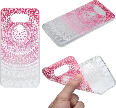 Produktbild von Henna Cover für LG G6 Case Schutz Hülle Silikon Sonne Pink