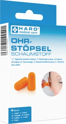 Produktbild von HARO Gehörschutzstöpsel Schaumstoff orange 4 Stück