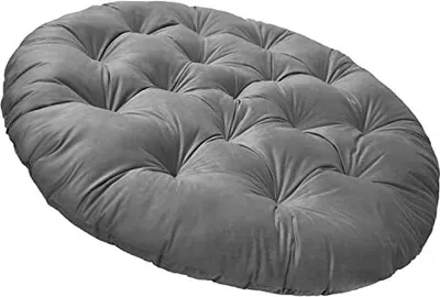 Produktbild von Kissen für Hängesessel, Hängestuhl - Runde Sitzkissen mit Silikonfaser - Kissen für Hängeschaukel aus Samtstoff - Hängesitz - Anthrazit - Indoor & Outdoor - Dekokissen für Allergiker