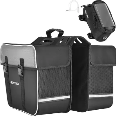 Image de Ensemble de sacoches de vélo GEORG et sacoche de cadre déperlante - 18 x 8,5 x 8,5 cm, noir