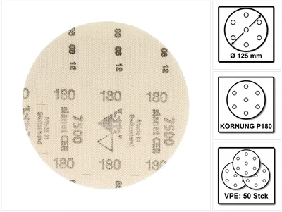 Produktbild von Bosch SIA Scheibe Keramik Schleifnetz 7500 125 mm Körnung P180 50 Stück ( F03E00689B )