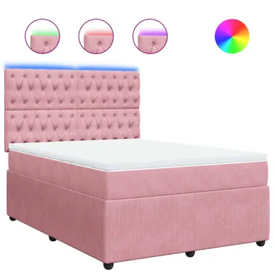 Produktbild von Boxspringbett mit Matratze Rosa 140x190 cm Samt
