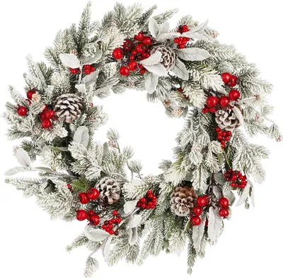 Image de House of Seasons Belfort Couronne de Noël - Ø50 cm - Vert