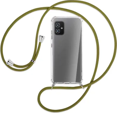 Produktbild von Handykette Backcover-Schutzhülle mit Band (Metall silberfarben) für Asus Zenfone 8 - khaki
