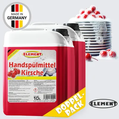 Produktbild von Element Geschirrspülmittel | 20 Liter | Combo | Spülmittel | Handspülmittel | Kirsche | mit hoher Fettlösekraft | Geschirrreiniger