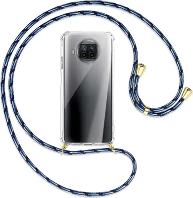 Produktbild von Handykette Backcover-Schutzhülle mit Band (Metall goldfarben) für Xiaomi Mi 10T Lite 5G - Blautöne