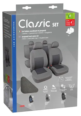 Produktbild von LAMPA Classic Sitzschonbezug Vorne und Hinten Polyester Grau Sitzbezug