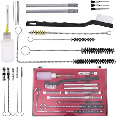 Immagine prodotto di Rosfix Set di Spazzole per la Pulizia 24 in 1 – Pulizia per Spruzzatori di Vernice Airless | Mini Spazzole, Aghi, Custodia, Spazzola Metallica