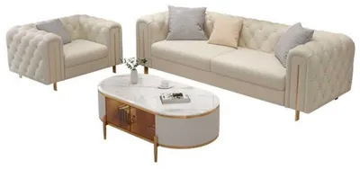 Immagine prodotto di Divano Chesterfield classico a 3 posti in pelle e tessuto divani di design