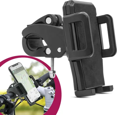 Produktbild von Mobilefox Fahrrad Handy Halterung Universal Lenker Halter Smartphone Schwarz MTB