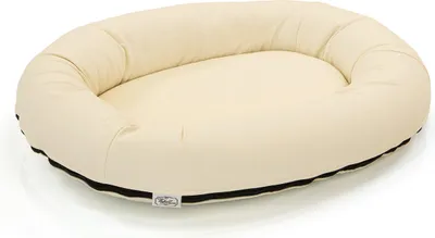 Produktbild von Hundebett Bolton · orthopädisches Liegebett aus Kunstleder · creme-weiß · ca. 63 x 50 m