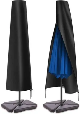 Imagen del producto de Funda protectora para sombrilla de jardín, impermeable, de 190 x 25 x 50 cm, con cremallera y cordón ajustable, para