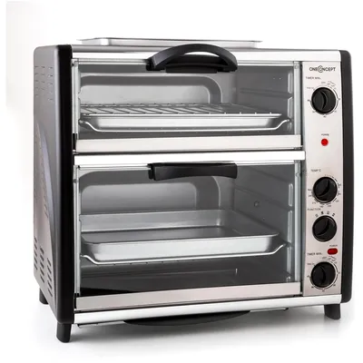 Obrázek produktu pro oneConcept All-You-Can-Eat, dvojitá elektrická trouba, 2400 W, 42 l, stříbrná