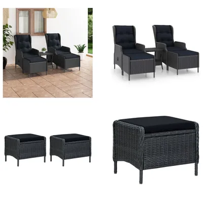 Produktbild von vidaXL 3 tlg. Garten Lounge Set mit Auflagen Poly Rattan Dunkelgrau - Garten-Lounge-Set - Garten-Lounge-Sets - Gartenmöbel-Set - Gartenmöbel-Sets
