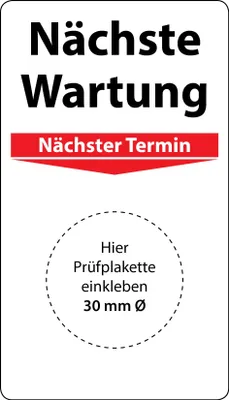 Wartungsaufkleber, 100 Stück, 70 x 40 mm, Vinyl, selbstklebend