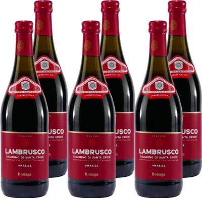 Produktbild von Bonaga Lambrusco DOC -lieblich- (6 x 0,75L)
