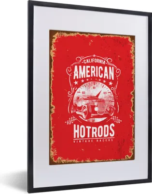 Produktbild von MuchoWow® MuchoWow® Gerahmtes Poster Oldtimer - Auto - Amerika 30x40 cm - Poster mit zchwarzem Bilderrahmen - Wandposter Schlafzimmer