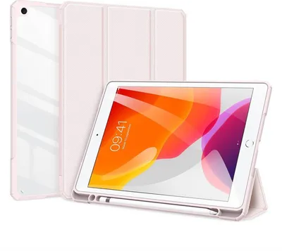 Produktbild von Dux Ducis Toby Eco-Leather Tablet-Ledertasche Schale Cover für iPad 7/8 10.2" mit Smart-Sleep Funktion Wake-Up Stifthalter Schutzhülle in Pink