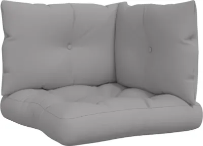 Image de Coussins de palette lot de 3 gris tissu