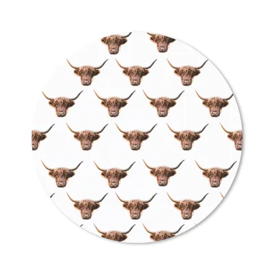 Produktbild von MuchoWow® Mauspad Mousepad Muster - Schottischer Highlander - Tiere 40x40 cm - Mousepads - Maus Mat - Pad - Mausunterlage - Schreibtisch Accessoires
