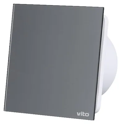 Productafbeelding van VITO Venti-GL100S - Badkamerventilator met Terugslagklep - 12W - 30dB fluister - Grijs - 180m3 - 2450rpm