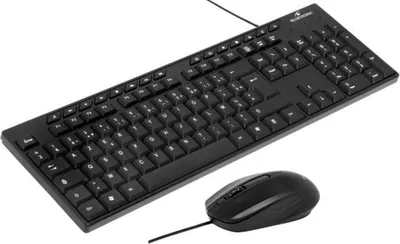 Obrázok produktu pre Sada klávesnice a myši BLUESTORK MEDIA OFFICE, káblová, Azerty, kompatibilná s Windows, myš 1600 DPI, čierna