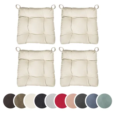 Immagine prodotto di sleepling - Set di 4 cuscini per sedia, cuscini per seduta, per interni ed esterni, 40 x 38 cm, beige