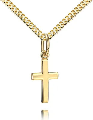 Produktbild von Anhänger-Kreuz Kreuzanhänger 333 Gold Goldkreuz für Damen, Herren und Kinder  Kettenanhänger 8 Karat Mit Halskette - Kettenlänge 36 cm.