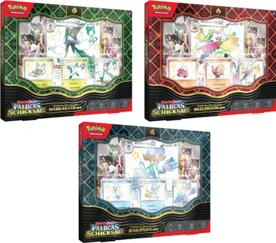 Produktbild von Pokémon TCG Premium-Kollektion Karmesin & Purpur - Paldeas Schicksale *Deutsche Version*
