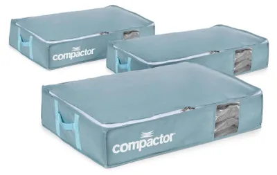 Zdjęcie produktu dla COMPACTOR – Zestaw 3 worków próżniowych do przechowywania, rozmiar L – 65 x 45 x wys. 15,5 cm – niebieski