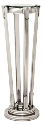 Produktbild von Casa Padrino Luxus Barock Beistelltisch Säule aus Messing im Vintage Nickel Finish 36 x H 105.5 cm