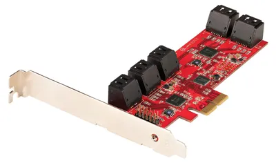 Obrázok produktu pre StarTech.com 10P6G-PCIE-SATA-CARD, Pcie, SATA, PCIe 2.0, Červená, ASMedia - ASM1062, 6 Gbit/s
