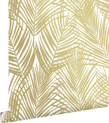 Immagine prodotto di ESTAhome carta da parati foglie di palma oro e bianco 53 cm x 10.05 m